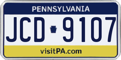 PA license plate JCD9107