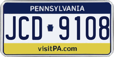 PA license plate JCD9108
