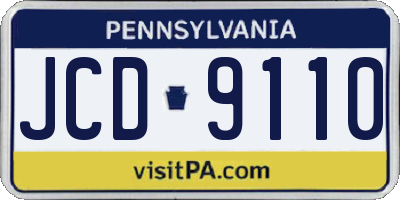 PA license plate JCD9110