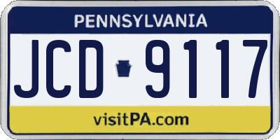 PA license plate JCD9117