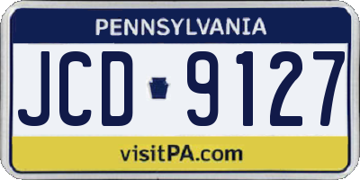 PA license plate JCD9127