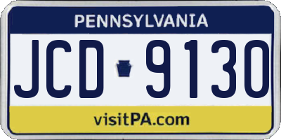 PA license plate JCD9130