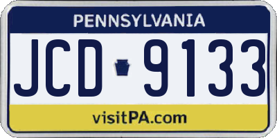 PA license plate JCD9133
