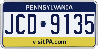 PA license plate JCD9135
