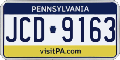 PA license plate JCD9163