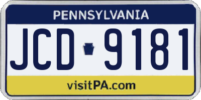 PA license plate JCD9181