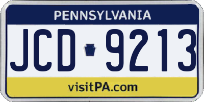 PA license plate JCD9213