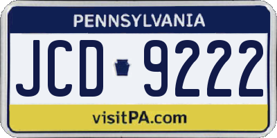 PA license plate JCD9222