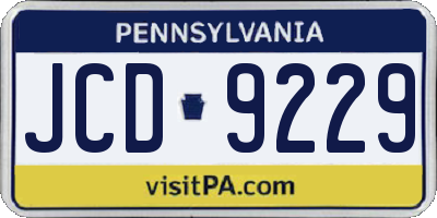 PA license plate JCD9229