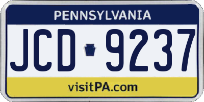 PA license plate JCD9237