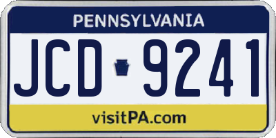 PA license plate JCD9241