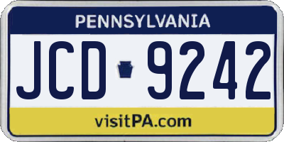 PA license plate JCD9242