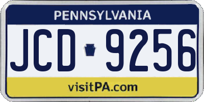 PA license plate JCD9256