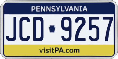 PA license plate JCD9257