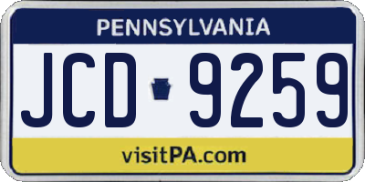 PA license plate JCD9259