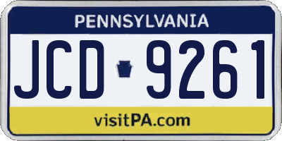 PA license plate JCD9261