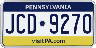PA license plate JCD9270