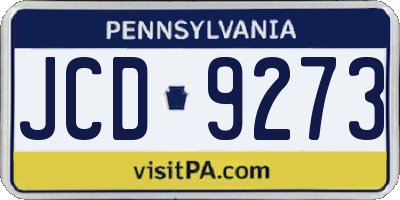 PA license plate JCD9273
