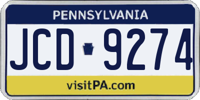 PA license plate JCD9274