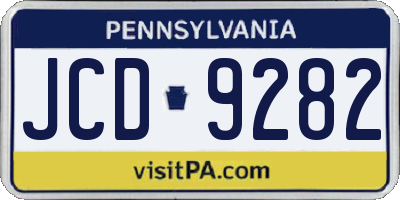 PA license plate JCD9282