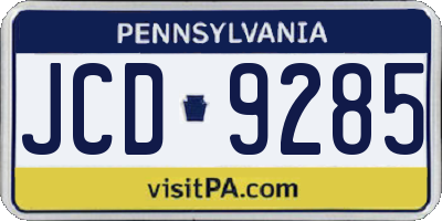 PA license plate JCD9285