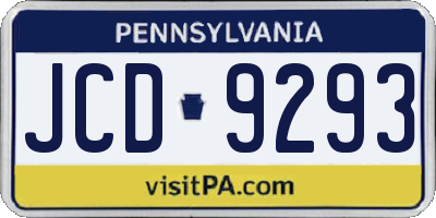 PA license plate JCD9293