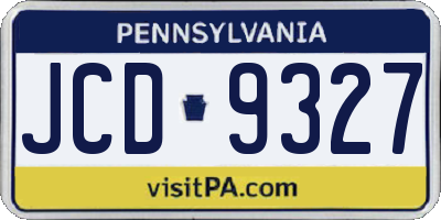 PA license plate JCD9327