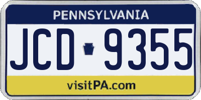 PA license plate JCD9355