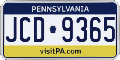 PA license plate JCD9365