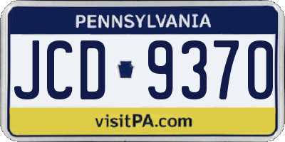 PA license plate JCD9370