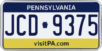 PA license plate JCD9375