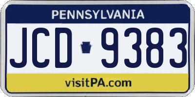PA license plate JCD9383