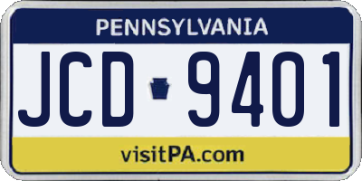 PA license plate JCD9401
