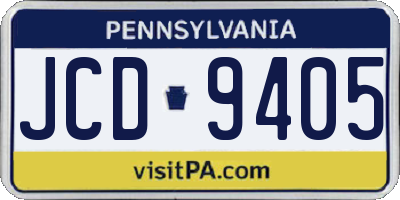 PA license plate JCD9405