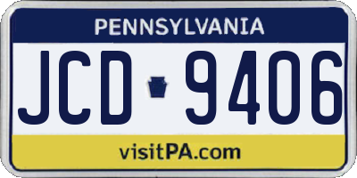 PA license plate JCD9406