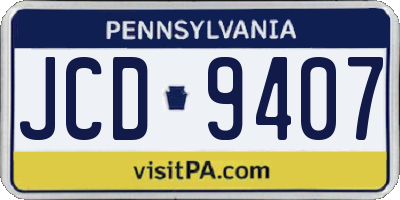 PA license plate JCD9407