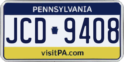 PA license plate JCD9408