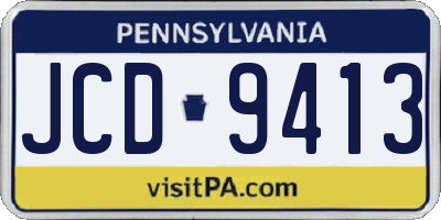 PA license plate JCD9413