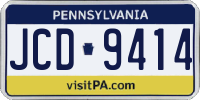 PA license plate JCD9414
