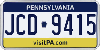 PA license plate JCD9415