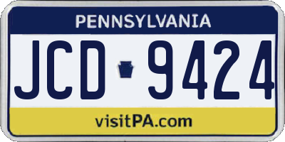 PA license plate JCD9424