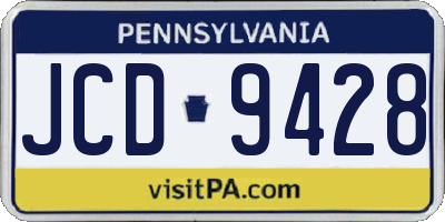 PA license plate JCD9428