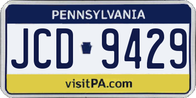 PA license plate JCD9429
