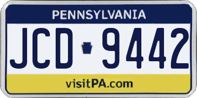 PA license plate JCD9442