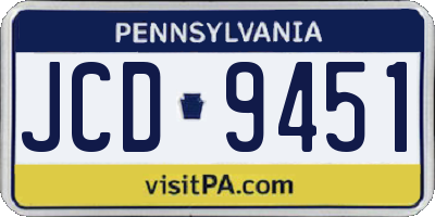 PA license plate JCD9451