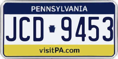 PA license plate JCD9453