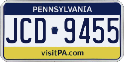 PA license plate JCD9455