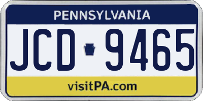 PA license plate JCD9465