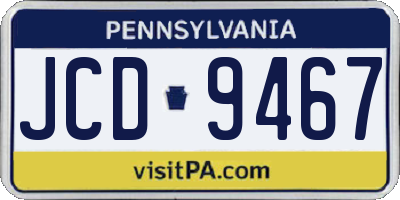PA license plate JCD9467