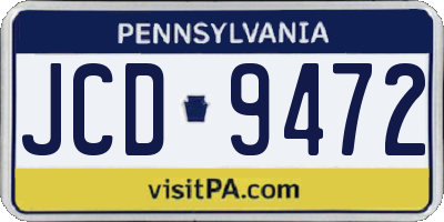 PA license plate JCD9472